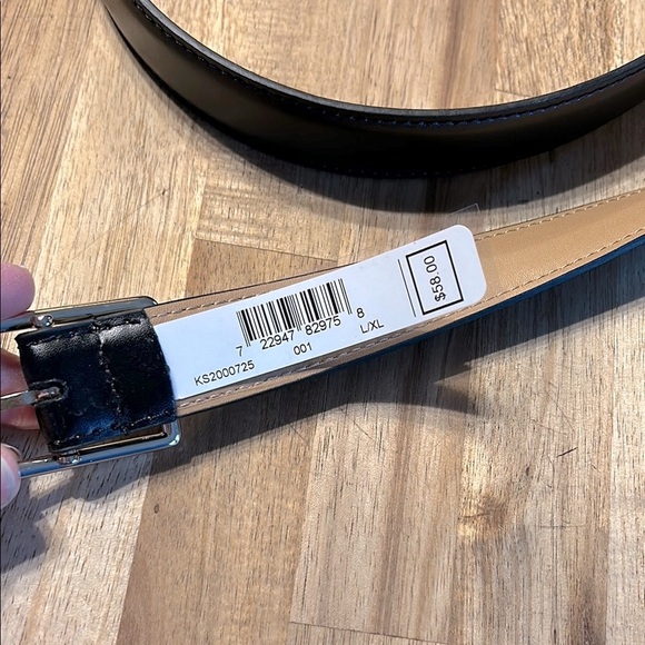 Kate Spade Black and Gold Stitched Edged Leather Belt with Classic Design Size L main image 5